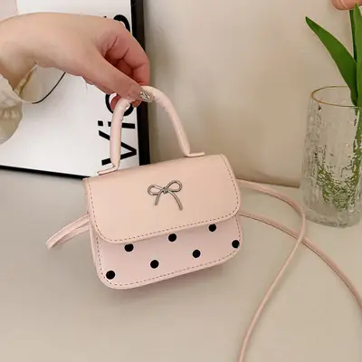 Pink Polka Dot Butterfly Shoulder Bag for Women