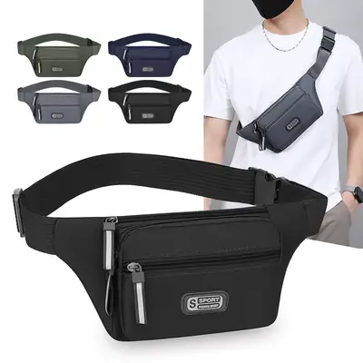 Men's Lightweight Portable Chest Bag Black All-Match