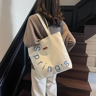 Women Canvas Tote Bag Spring Summer New Ruiying Large Capacity