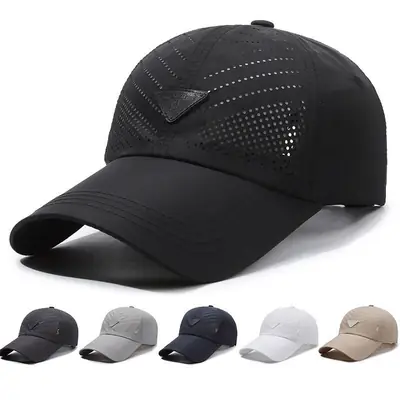 Black Mesh Baseball Cap for Men Outdoor Travel Hiking