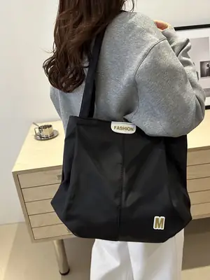 Women's Neon M Logo Shoulder Bag with Leather Strap