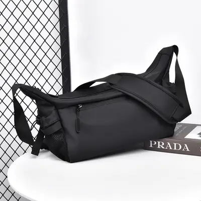 Men's Black Crossbody Shoulder Bag for Daily Use