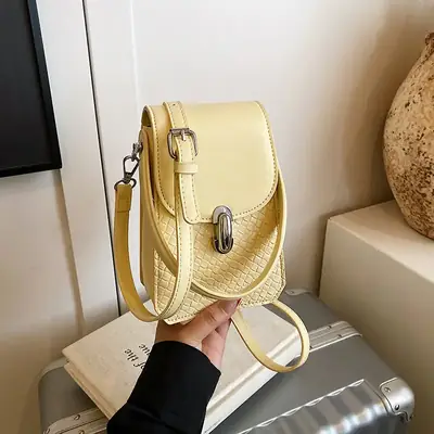 Women's Yellow Braided Shoulder Bag 2025 Spring Summer