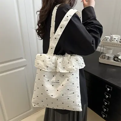 Fairy Ruffled Mesh Shoulder Bag Women White