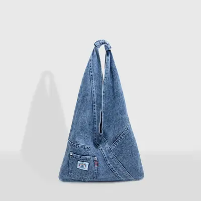 Vintage Denim Shoulder Bag 2025 New Style Distinctive Street Trendy Canvas Bag Student All-match Large Capacity Satchel luggage and leather goods