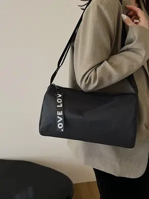 Love Black Crossbody Bag for Women Casual Travel