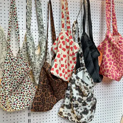 2025 Korean Style Floral Cloth Bags Large Capacity