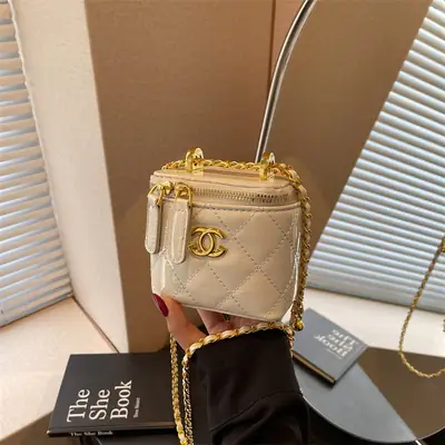 Mini Crossbody Bag Women Chain Shoulder Strap Cream