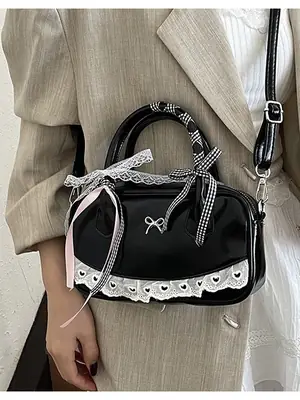 Black Rhinestone Crossbody Bag for Women 2025
