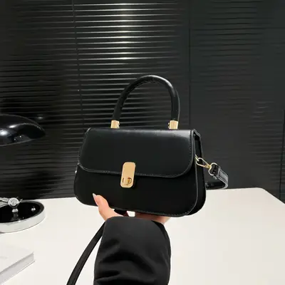 Black French Style Women's Shoulder Crossbody Bag