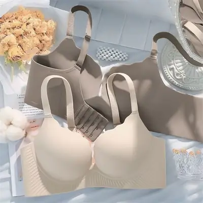Women's Flat Chest Bra with Adjustable Straps, 5CM Thick, Anti-Sagging Design
