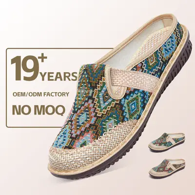 Women's Cross-border Embroidered Slip-on Shoes Soft Sole