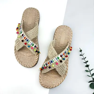 Bohemian Tassel Slippers Women Beach Wear Summer