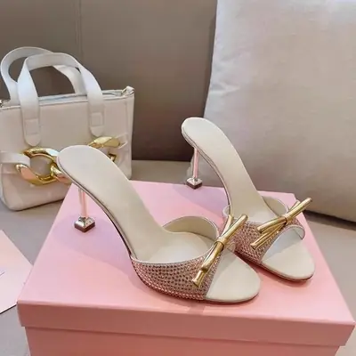 Rhinestone Stiletto Sandals Women Summer 2025