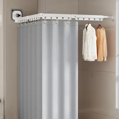 Suction Cup Shower Curtain Rod Waterproof Partition