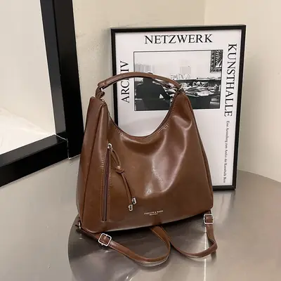 Brown Korean Style Women's Shoulder Tote Bag