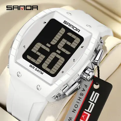 Sanda Digital Watch Blue Gold Waterproof Sports Wear