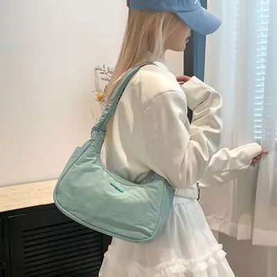 Light Blue Fox Korean Style Shoulder Bag for Women