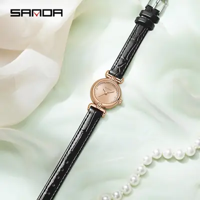 Sanda Gold Mesh Watch with Diamond Dial