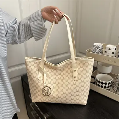 Women Printed Tote Bag Large Capacity Leather Handle