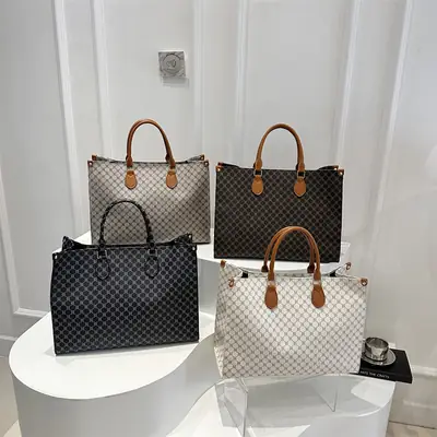 2025 Summer Plaid Tote Bags Women Large Capacity