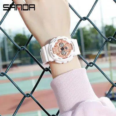 Sanda Gold Water Resistant Sport Watch for Men Women