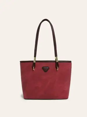 Red Women's Shoulder Bag with Heart Detail
