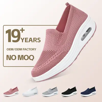 Women's Pink Fly-Knit Sneakers with Air Cushion