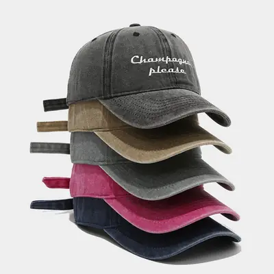 Champagne Please Embroidered Duckbill Cap