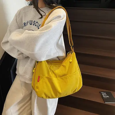 Yellow Japanese Style Shoulder Bag for Women