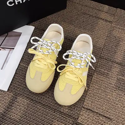 Women Yellow Lace-Up Casual Shoes with Soft Sole