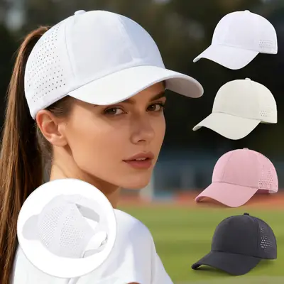 Women Blue Mesh Baseball Cap Breathable
