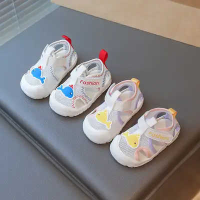 Baby Sandals with Soft Soles for Boys Aged 1-2, Closed-Toe Infant Shoes, Breathable Toddler Walking Sandals, Clearance Sale