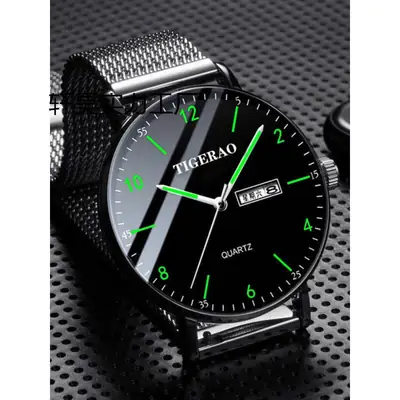 Men's Swiss Mechanical Watch Korean Version Waterproof Luminous Dual Calendar