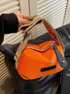 Orange Crossbody Bag for Women Large Capacity Commuting