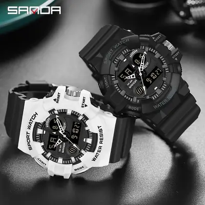 Sanda Multi-Color Digital Watch with Large Dial