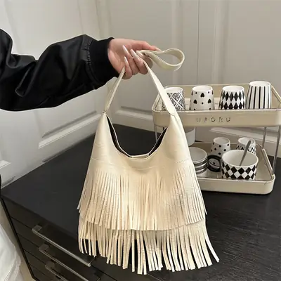 Korean Fashion Tassel Shoulder Bag Women 2025