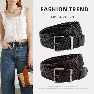Women Cross-Brown Braided Belt for Women