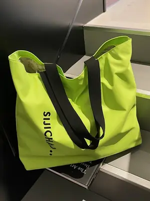 Women's Neon Letter Print Shoulder Bag Large Capacity