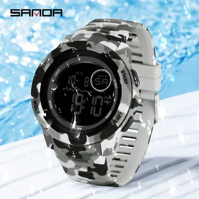 Sanda Military Camouflage Digital Watch Green