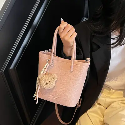 Pink Crossbody Bag with Charm for Women 2025