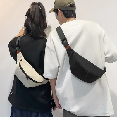 Men's Black Waterproof Crossbody Bag with Adjustable Strap