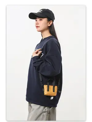 Women Crossbody Bag with Wooden Handle Mobile Phone Carrier