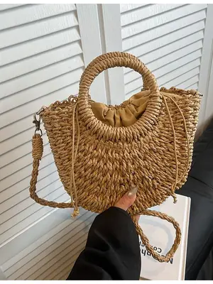 Straw Woven Crossbody Bag for Women 2026