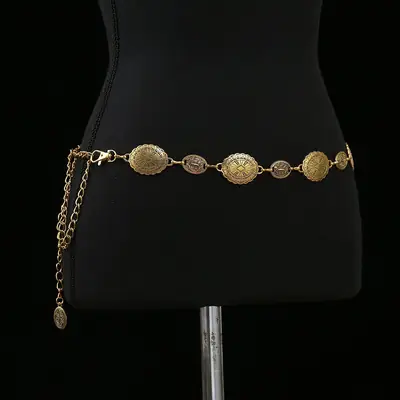 European American Style Metal Waist Chain Dress Belt