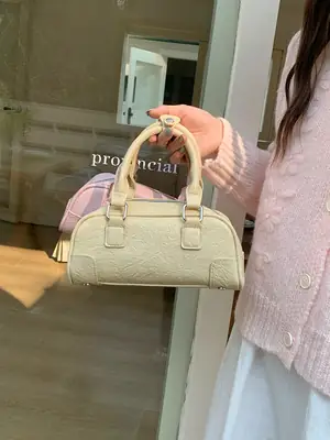 Women's Boston Bag Beige Crossbody Shoulder Crossbody