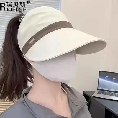 Women's Brown Sun Hat with Face Mask & Cap