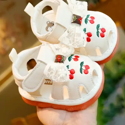 Toddler Sandals Brown Cherry Lace 1-2Y