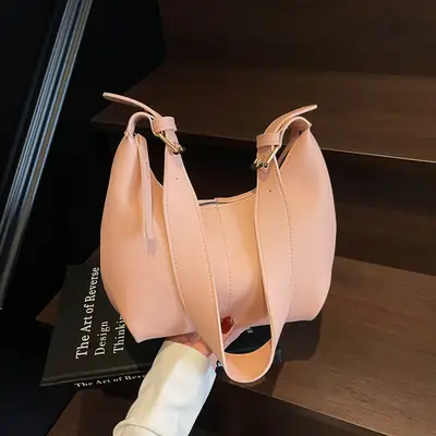 Women's Pink PU Shoulder Bag 2025 Spring Summer