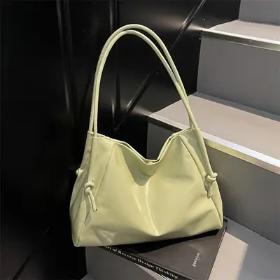 Light Green Textured Shoulder Bag for Women 2025